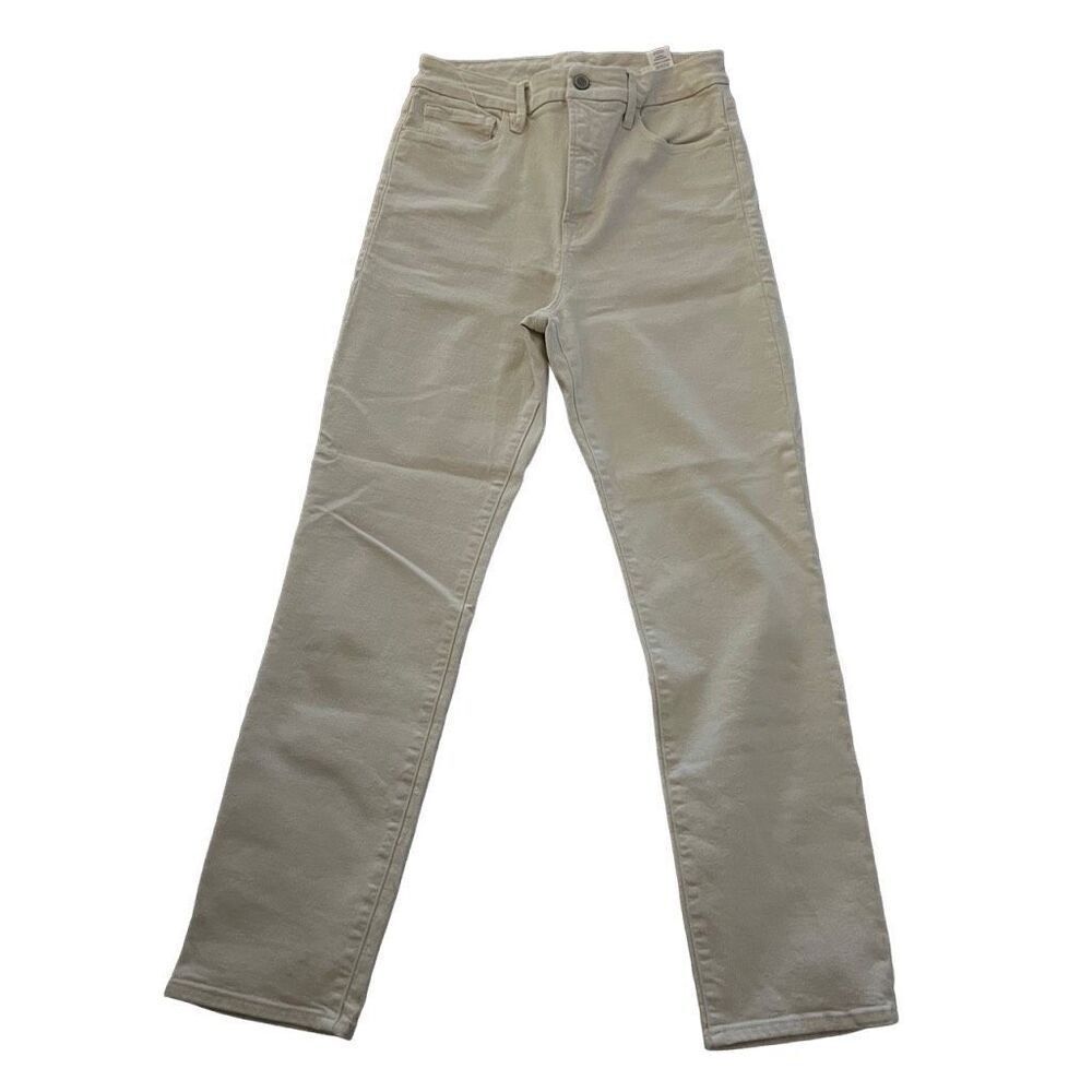 Good American white straight leg jeans size 6